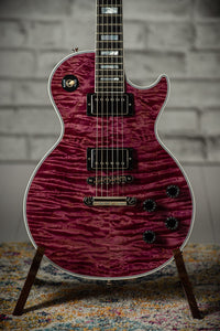 Gibson Les Paul Custom 5A Quilt Top Trans Violet Natural Back Custombucker Pickups # CS400340