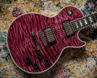 Gibson Les Paul Custom 5A Quilt Top Trans Violet Natural Back Custombucker Pickups # CS400340