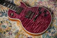 Gibson Les Paul Custom 5A Quilt Top Trans Violet Natural Back Custombucker Pickups # CS400340