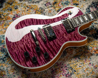 Gibson Les Paul Custom 5A Quilt Top Trans Violet Natural Back Custombucker Pickups # CS400340