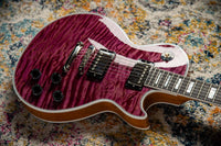 Gibson Les Paul Custom 5A Quilt Top Trans Violet Natural Back Custombucker Pickups # CS400340