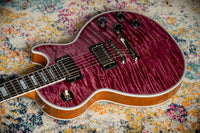 Gibson Les Paul Custom 5A Quilt Top Trans Violet Natural Back Custombucker Pickups # CS400340