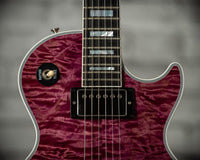 Gibson Les Paul Custom 5A Quilt Top Trans Violet Natural Back Custombucker Pickups # CS400340