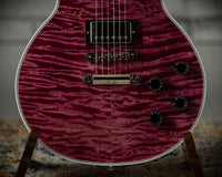 Gibson Les Paul Custom 5A Quilt Top Trans Violet Natural Back Custombucker Pickups # CS400340