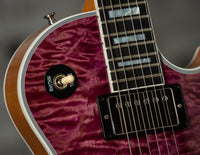 Gibson Les Paul Custom 5A Quilt Top Trans Violet Natural Back Custombucker Pickups # CS400340