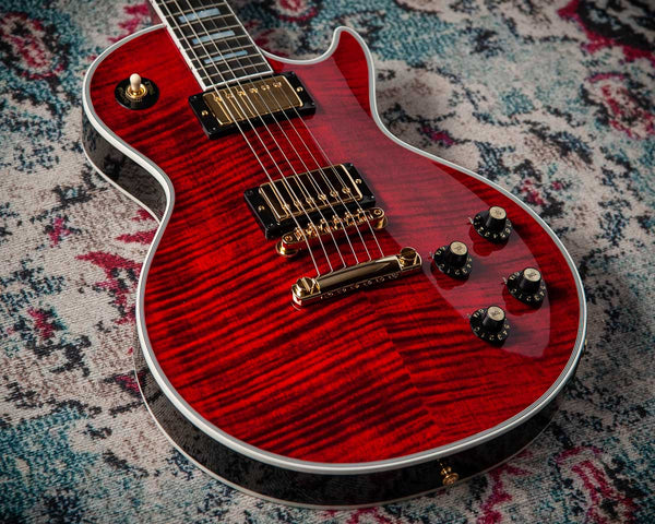 Gibson Les Paul 1968 Custom Red Tiger Figured Maple Neck Stinger Headstock #601598