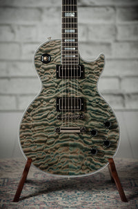 Gibson Les Paul Custom 7A Quilted Maple Top Ocean Blue TV White Back #CS503236