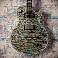 Gibson Les Paul Custom 7A Quilted Maple Top Ocean Blue TV White Back #CS503236