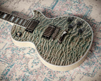 Gibson Les Paul Custom 7A Quilted Maple Top Ocean Blue TV White Back #CS503236