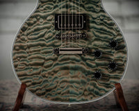 Gibson Les Paul Custom 7A Quilted Maple Top Ocean Blue TV White Back #CS503236