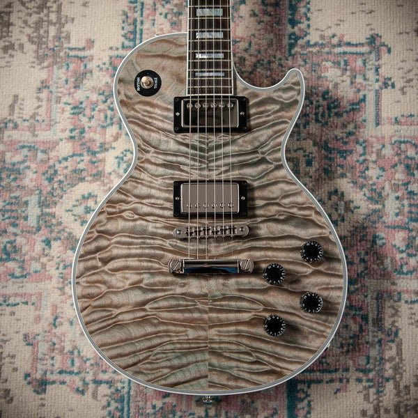Gibson Les Paul Custom 7A Quilted Maple Top Ocean Blue TV White Back #CS600203