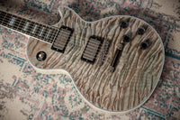 Gibson Les Paul Custom 7A Quilted Maple Top Ocean Blue TV White Back #CS600203
