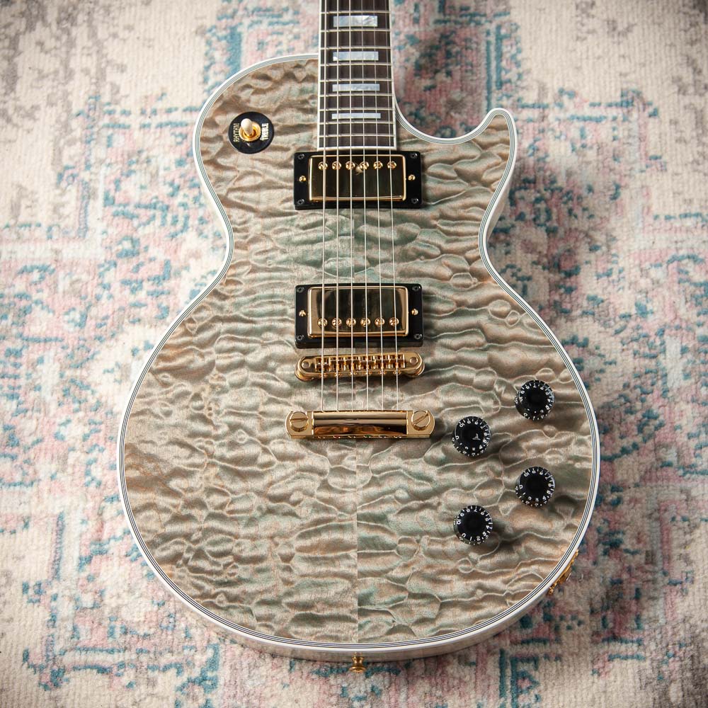 Gibson M2M Les Paul Custom 7A Quilt Ocean Blue, TV White Back, Custom Buckers #CS501094 Used