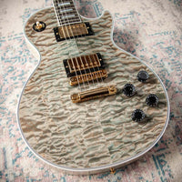Gibson M2M Les Paul Custom 7A Quilt Ocean Blue, TV White Back, Custom Buckers #CS501094 Used