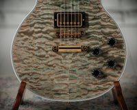 Gibson M2M Les Paul Custom 7A Quilt Ocean Blue, TV White Back, Custom Buckers #CS501094 Used