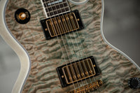 Gibson M2M Les Paul Custom 7A Quilt Ocean Blue, TV White Back, Custom Buckers #CS501094 Used