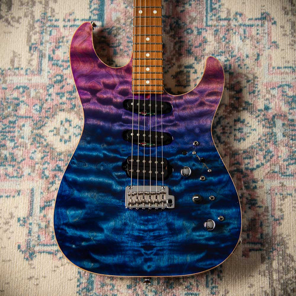James Tyler Studio Elite  Quilt Top Blue Purple Fade Roasted Neck #24246