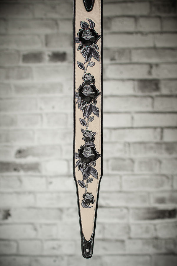 Jodi Head Stella Rose Bone Leather Black Roses Strap