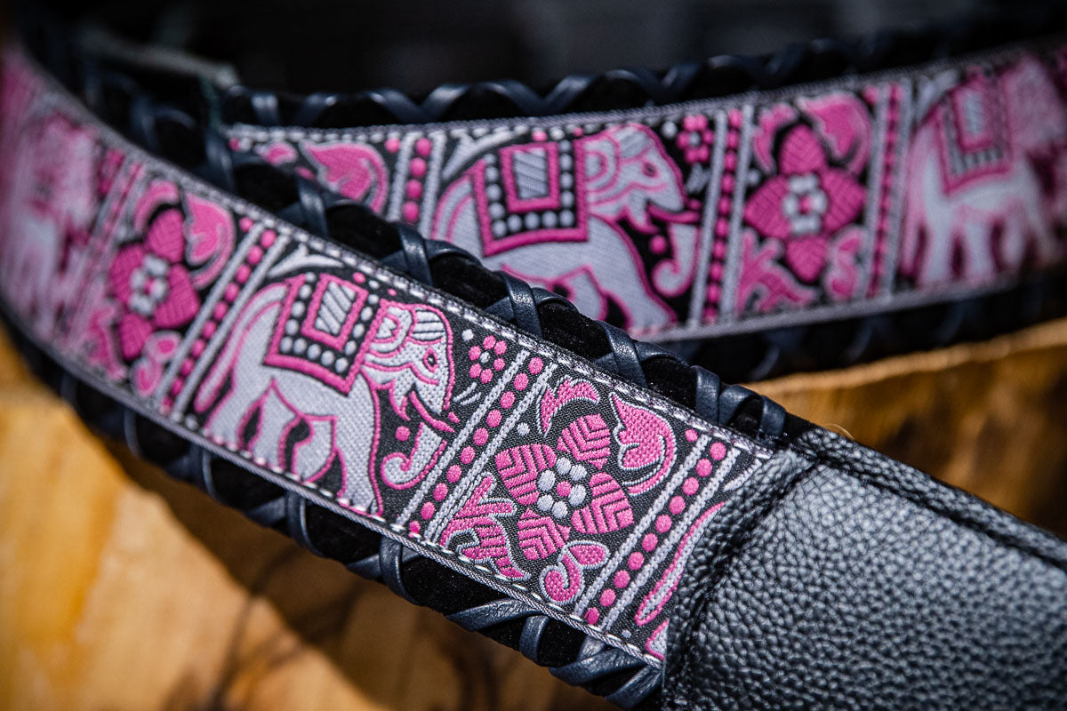 Jodi Head Brocade Laced Tibet Elephant Black Binding Strap