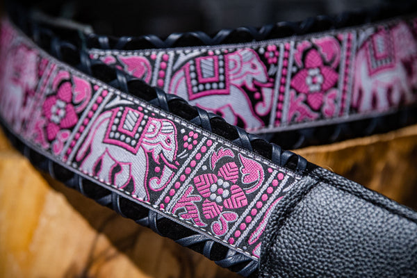 Jodi Head Brocade Laced Tibet Elephant Black Binding Strap