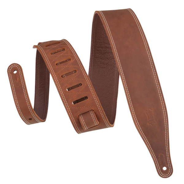Levy's 2.5” Like Butter Leather Guitar Strap Distress Brown M17BAS-DBR