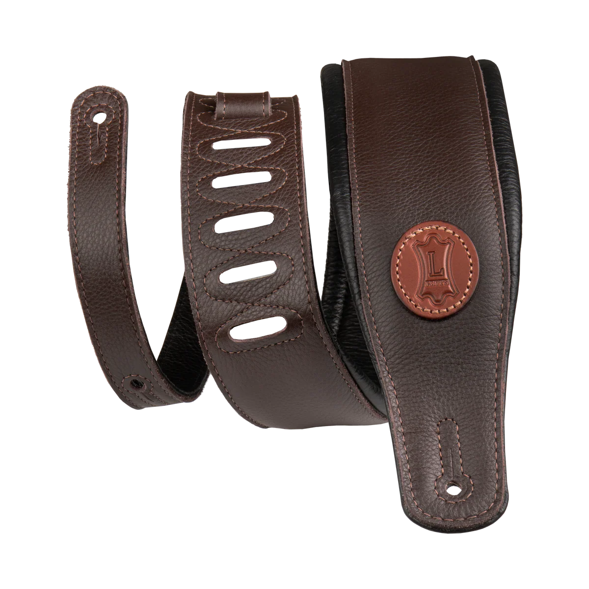 Levy's 3" Signature Series Garment Leather Guitar Strap Dark Brown MSS2-DBR