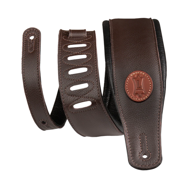 Levy's 3" Signature Series Garment Leather Guitar Strap Dark Brown MSS2-DBR