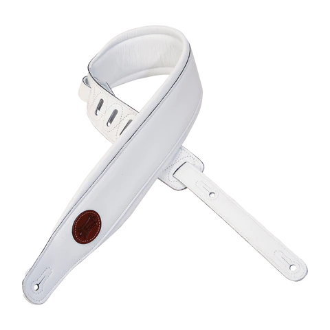 Levy's 3" Signature Series Garment Leather Guitar Strap White MSS2-WHT