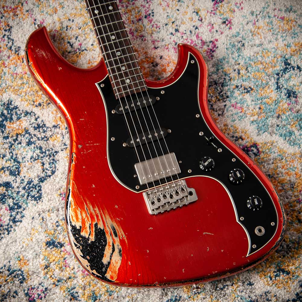Novo Idris HSS Candy Apple Red over Starry Night Medium Distress #25528