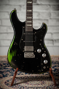 Novo Idris HSS Limited Bull Black/Candy Apple Green, Throbak Pickups, Signed by Dennis Fano #25680
