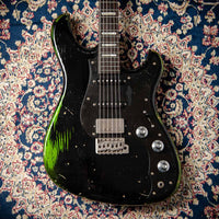 Novo Idris HSS Limited Bull Black/Candy Apple Green, Throbak Pickups, Signed by Dennis Fano #25680