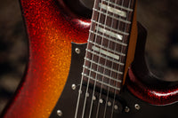 Novo Idris HSS Limited Sienna Burst Sparkle, Throbak Pickups, Signed by Dennis Fano #25737