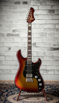 Novo Idris HSS Limited Sienna Burst Sparkle, Throbak Pickups, Signed by Dennis Fano #25772
