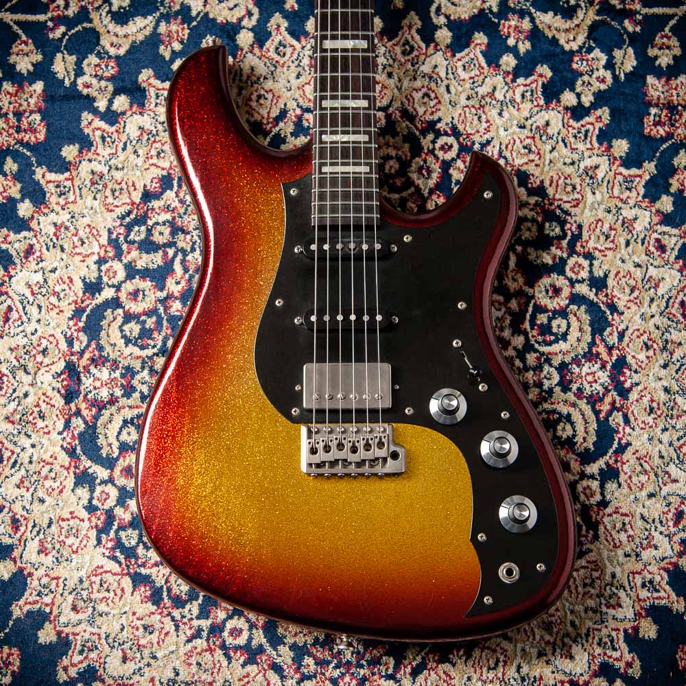 Novo Idris HSS Limited Sienna Burst Sparkle, Throbak Pickups, Signed by Dennis Fano #25772