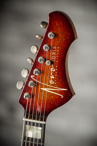 Novo Idris HSS Limited Sienna Burst Sparkle, Throbak Pickups, Signed by Dennis Fano #25772