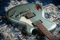Novo Solus H2 Ice Blue Metallic over 3-Tone Sunburst 3-Ply Parchment Pickguard Medium Distress SN 24606