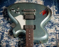 Novo Solus H2 Ice Blue Metallic over 3-Tone Sunburst 3-Ply Parchment Pickguard Medium Distress SN 24606