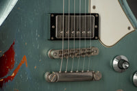 Novo Solus H2 Ice Blue Metallic over 3-Tone Sunburst 3-Ply Parchment Pickguard Medium Distress SN 24606