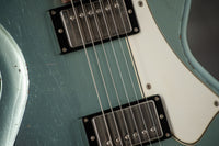 Novo Solus H2 Ice Blue Metallic over 3-Tone Sunburst 3-Ply Parchment Pickguard Medium Distress SN 24606