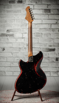 Novo Serus J Bull Black over Candy Apple Red Medium Distress #26079