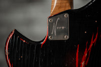 Novo Serus J Bull Black over Candy Apple Red Medium Distress #26079