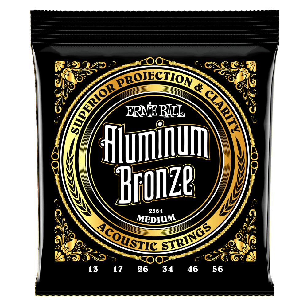 Ernie Ball Medium Aluminum Bronze Acoustic Guitar Strings 13-56