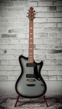 Powers Electric A-Type Silverburst, FF42 Black, Black, Brass, Dark Knobs, HardTail #B289