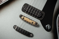 Powers Electric A-Type Silverburst, FF42 Black, Black, Brass, Dark Knobs, HardTail #B289