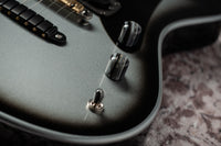 Powers Electric A-Type Silverburst, FF42 Black, Black, Brass, Dark Knobs, HardTail #B289
