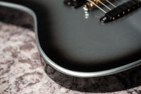 Powers Electric A-Type Silverburst, FF42 Black, Black, Brass, Dark Knobs, HardTail #B289