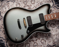 Powers Electric A-Type Silverburst, FF42 Black, Black, Brass, Dark Knobs, HardTail #B289