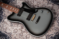 Powers Electric A-Type Silverburst, FF42 Black, Black, Brass, Dark Knobs, HardTail #B289