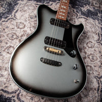 Powers Electric A-Type Silverburst, FF42 Black, Black, Brass, Dark Knobs, HardTail #B289