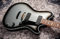 Powers Electric A-Type Silverburst, FF42 Black, Black, Brass, Dark Knobs, HardTail #B289